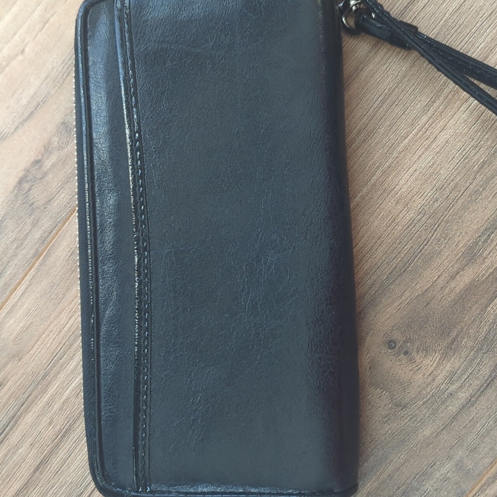 Vintage Coach Poppy Black Leather Wristlet Wallet. - Picture 5 of 10